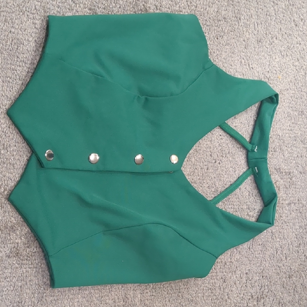 Green Crop Top Dance Costume